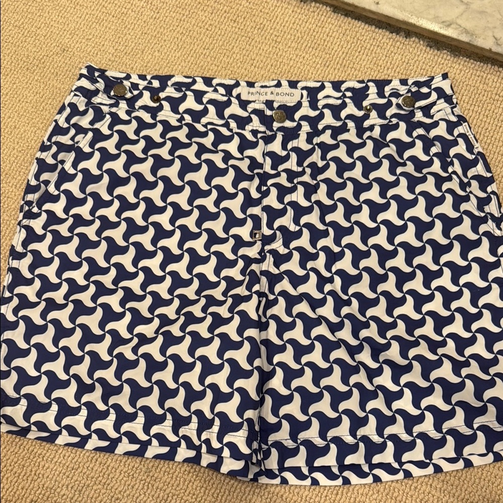 Men’s Blue Patterned Shorts